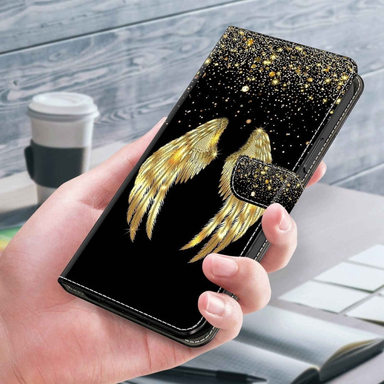 For Motorola Moto G54 Crystal 3D Shockproof Protective Leather Phone Case(Golden Wings) - Motorola Cases by PMC Jewellery | Online Shopping South Africa | PMC Jewellery | Buy Now Pay Later Mobicred