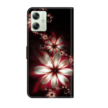 For Motorola Moto G54 Crystal 3D Shockproof Protective Leather Phone Case(Fantastic Flower) - Motorola Cases by PMC Jewellery | Online Shopping South Africa | PMC Jewellery | Buy Now Pay Later Mobicred