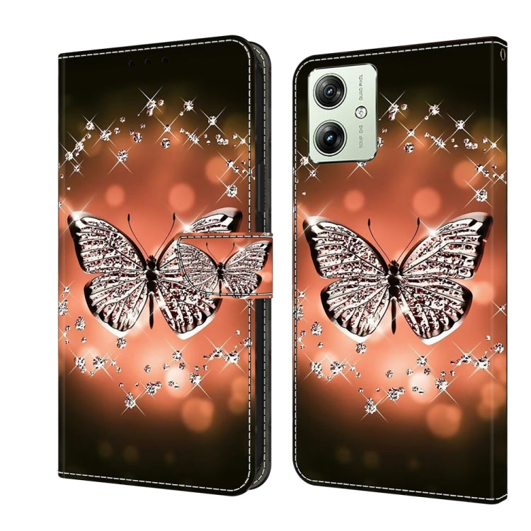 For Motorola Moto G54 Crystal 3D Shockproof Protective Leather Phone Case(Crystal Butterfly) - Motorola Cases by PMC Jewellery | Online Shopping South Africa | PMC Jewellery | Buy Now Pay Later Mobicred