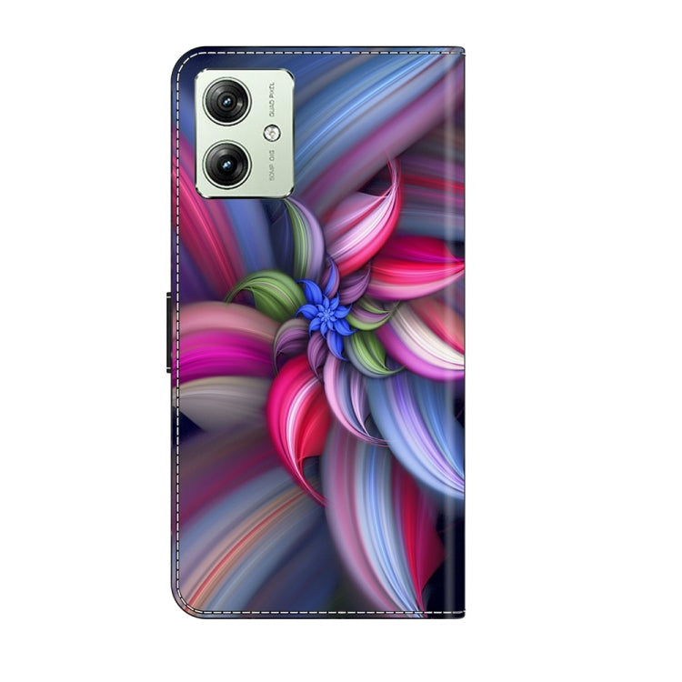 For Motorola Moto G54 Crystal 3D Shockproof Protective Leather Phone Case(Colorful Flower) - Motorola Cases by PMC Jewellery | Online Shopping South Africa | PMC Jewellery | Buy Now Pay Later Mobicred