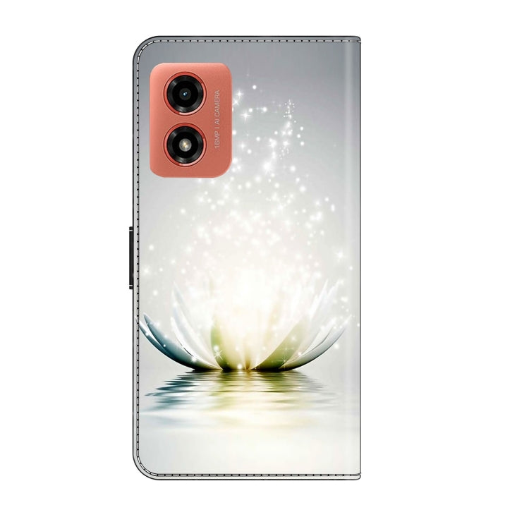 For Motorola Moto G Play 2024 Crystal 3D Shockproof Protective Leather Phone Case(Light Lotus) - Motorola Cases by PMC Jewellery | Online Shopping South Africa | PMC Jewellery | Buy Now Pay Later Mobicred