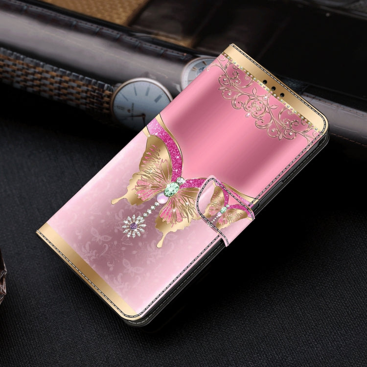 For Motorola Moto G Play 2024 Crystal 3D Shockproof Protective Leather Phone Case(Pink Bottom Butterfly) - Motorola Cases by PMC Jewellery | Online Shopping South Africa | PMC Jewellery | Buy Now Pay Later Mobicred