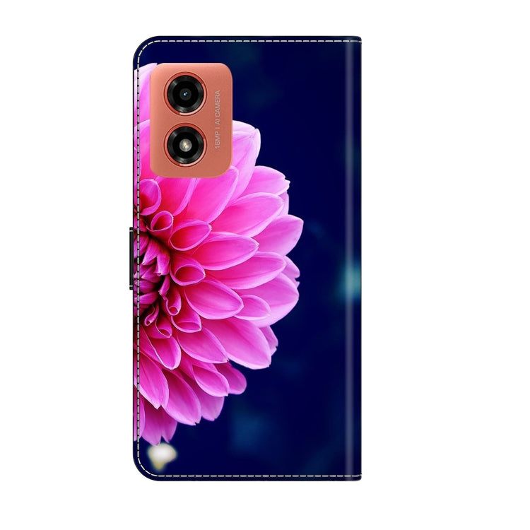 For Motorola Moto G Play 2024 Crystal 3D Shockproof Protective Leather Phone Case(Pink Petals) - Motorola Cases by PMC Jewellery | Online Shopping South Africa | PMC Jewellery | Buy Now Pay Later Mobicred