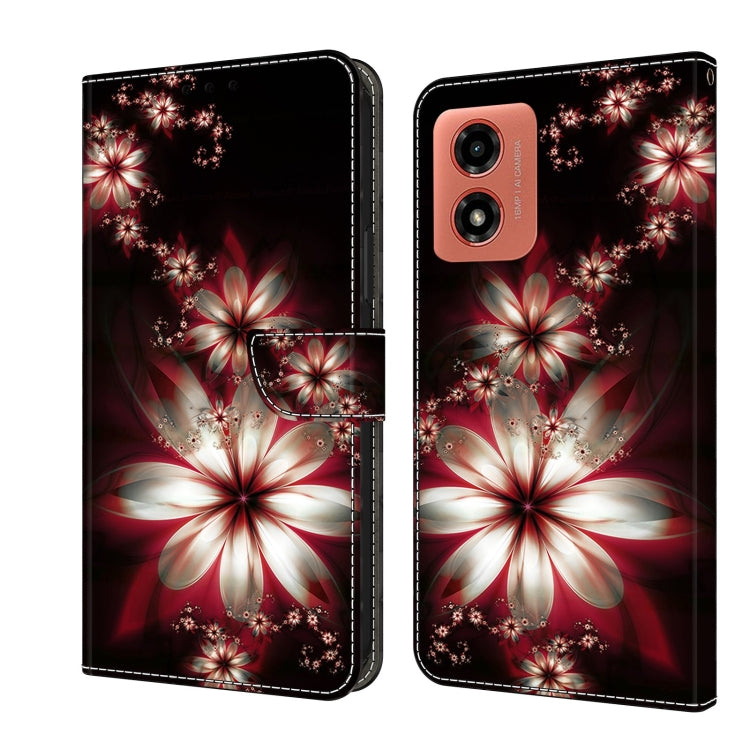 For Motorola Moto G Play 2024 Crystal 3D Shockproof Protective Leather Phone Case(Fantastic Flower) - Motorola Cases by PMC Jewellery | Online Shopping South Africa | PMC Jewellery | Buy Now Pay Later Mobicred