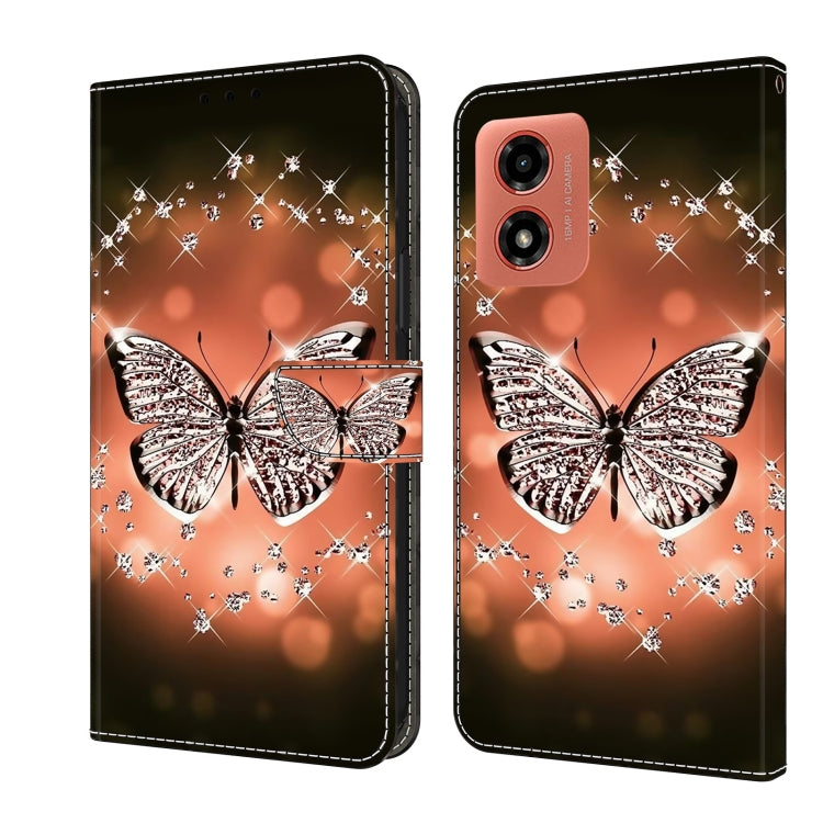 For Motorola Moto G Play 2024 Crystal 3D Shockproof Protective Leather Phone Case(Crystal Butterfly) - Motorola Cases by PMC Jewellery | Online Shopping South Africa | PMC Jewellery | Buy Now Pay Later Mobicred