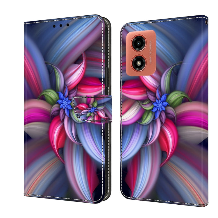 For Motorola Moto G Play 2024 Crystal 3D Shockproof Protective Leather Phone Case(Colorful Flower) - Motorola Cases by PMC Jewellery | Online Shopping South Africa | PMC Jewellery | Buy Now Pay Later Mobicred