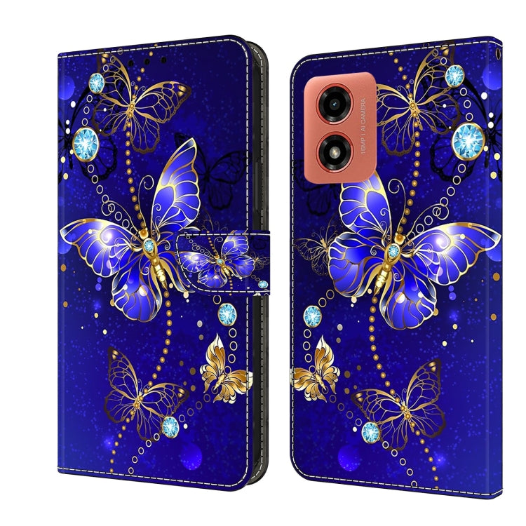 For Motorola Moto G Play 2024 Crystal 3D Shockproof Protective Leather Phone Case(Diamond Butterfly) - Motorola Cases by PMC Jewellery | Online Shopping South Africa | PMC Jewellery | Buy Now Pay Later Mobicred