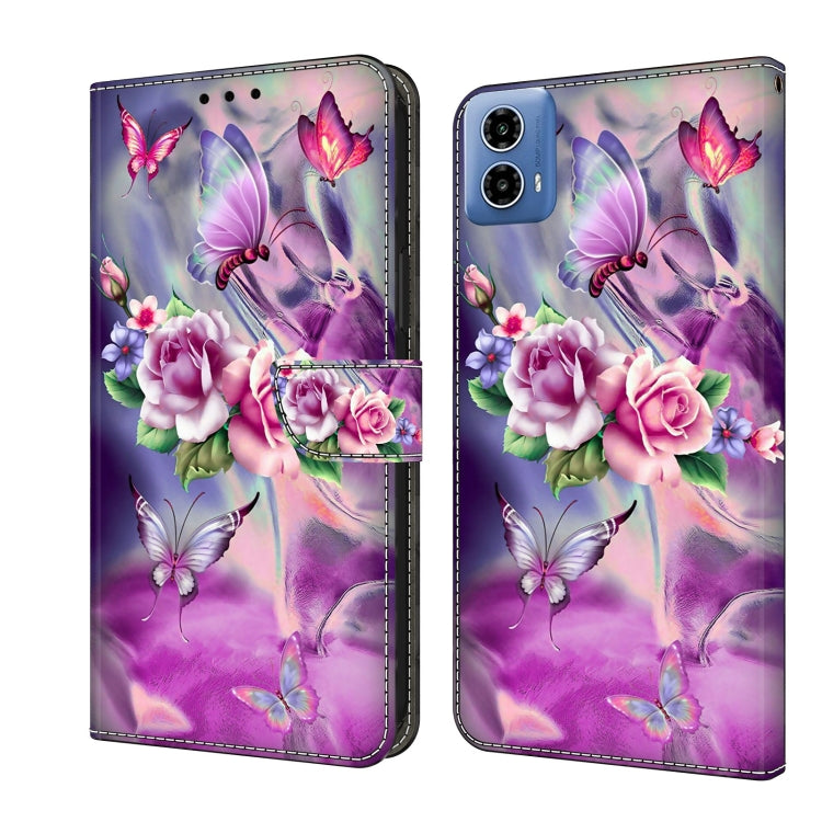 For Motorola Moto G24 Crystal 3D Shockproof Protective Leather Phone Case(Butterfly) - Motorola Cases by PMC Jewellery | Online Shopping South Africa | PMC Jewellery | Buy Now Pay Later Mobicred