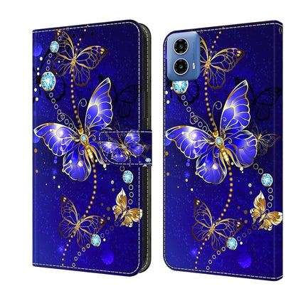 For Motorola Moto G24 Crystal 3D Shockproof Protective Leather Phone Case(Diamond Butterfly) - Motorola Cases by PMC Jewellery | Online Shopping South Africa | PMC Jewellery | Buy Now Pay Later Mobicred