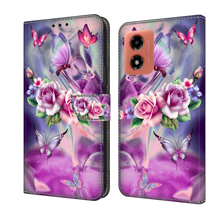 For Motorola Moto G04 Crystal 3D Shockproof Protective Leather Phone Case(Butterfly) - Motorola Cases by PMC Jewellery | Online Shopping South Africa | PMC Jewellery | Buy Now Pay Later Mobicred