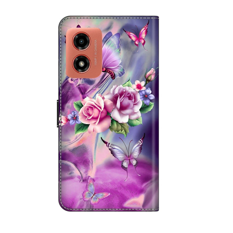 For Motorola Moto G04 Crystal 3D Shockproof Protective Leather Phone Case(Butterfly) - Motorola Cases by PMC Jewellery | Online Shopping South Africa | PMC Jewellery | Buy Now Pay Later Mobicred