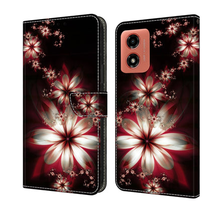 For Motorola Moto G04 Crystal 3D Shockproof Protective Leather Phone Case(Fantastic Flower) - Motorola Cases by PMC Jewellery | Online Shopping South Africa | PMC Jewellery | Buy Now Pay Later Mobicred