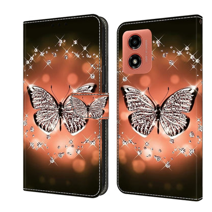 For Motorola Moto G04 Crystal 3D Shockproof Protective Leather Phone Case(Crystal Butterfly) - Motorola Cases by PMC Jewellery | Online Shopping South Africa | PMC Jewellery | Buy Now Pay Later Mobicred