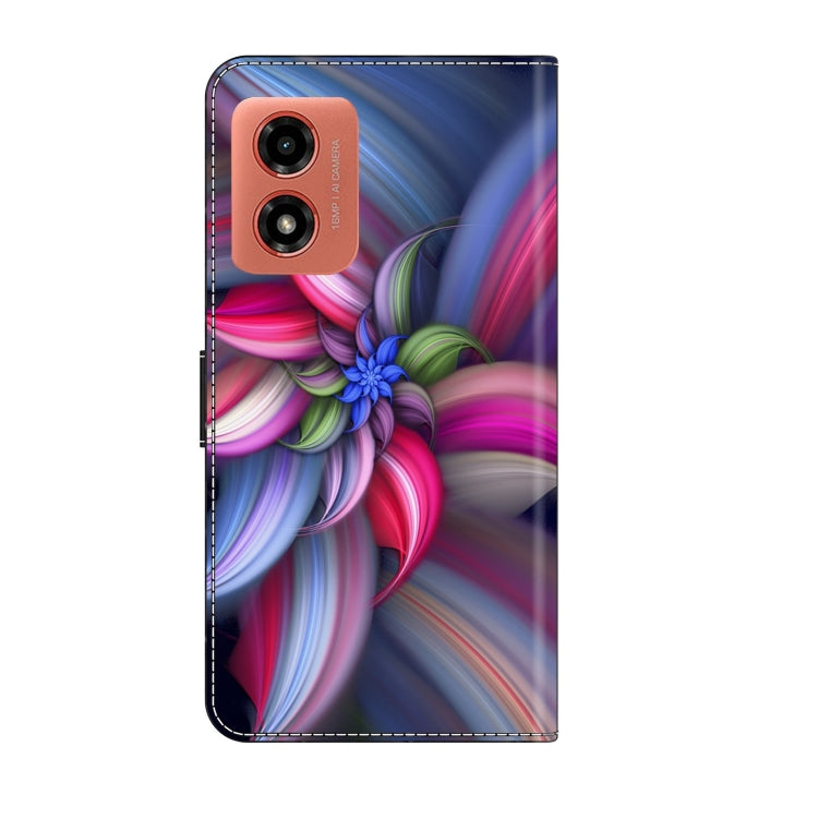 For Motorola Moto G04 Crystal 3D Shockproof Protective Leather Phone Case(Colorful Flower) - Motorola Cases by PMC Jewellery | Online Shopping South Africa | PMC Jewellery | Buy Now Pay Later Mobicred