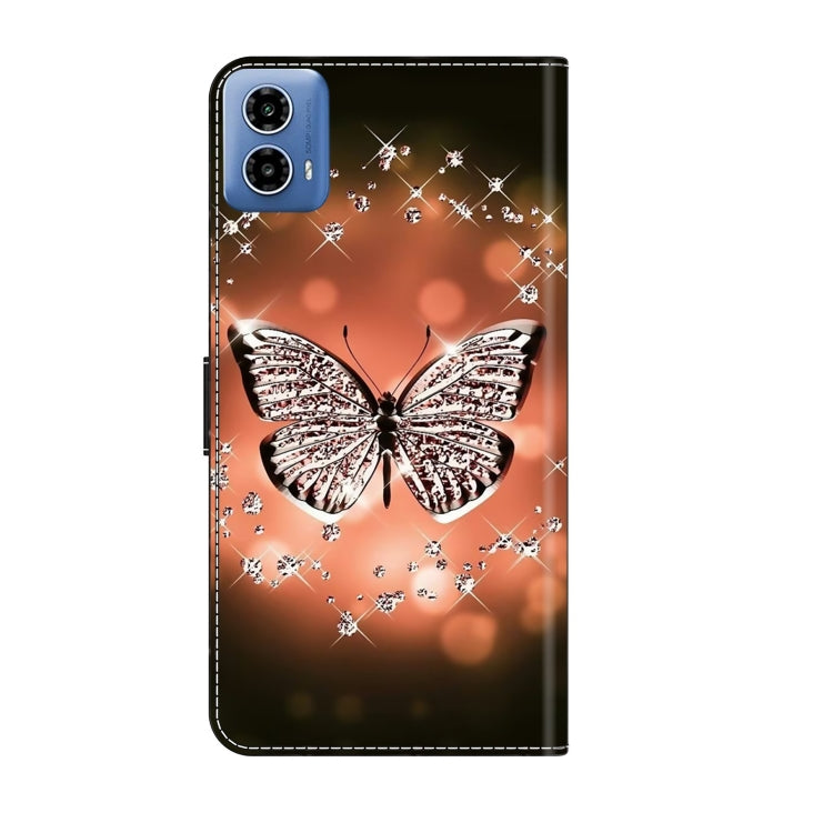 For Motorola Moto G34 Crystal 3D Shockproof Protective Leather Phone Case(Crystal Butterfly) - Motorola Cases by PMC Jewellery | Online Shopping South Africa | PMC Jewellery | Buy Now Pay Later Mobicred