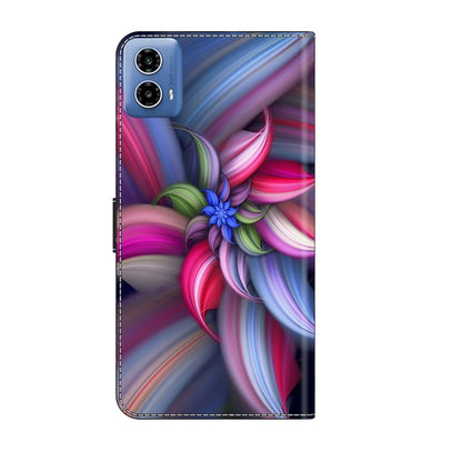 For Motorola Moto G34 Crystal 3D Shockproof Protective Leather Phone Case(Colorful Flower) - Motorola Cases by PMC Jewellery | Online Shopping South Africa | PMC Jewellery | Buy Now Pay Later Mobicred