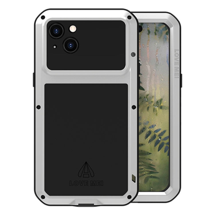 For iPhone 15 Plus LOVE MEI Metal Shockproof Life Waterproof Dustproof Phone Case(Silver) - iPhone 15 Plus Cases by LOVE MEI | Online Shopping South Africa | PMC Jewellery