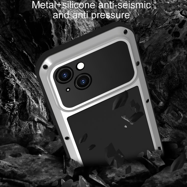 For iPhone 15 Plus LOVE MEI Metal Shockproof Life Waterproof Dustproof Phone Case(Red) - free shipping - PMC TechLife - Order now!