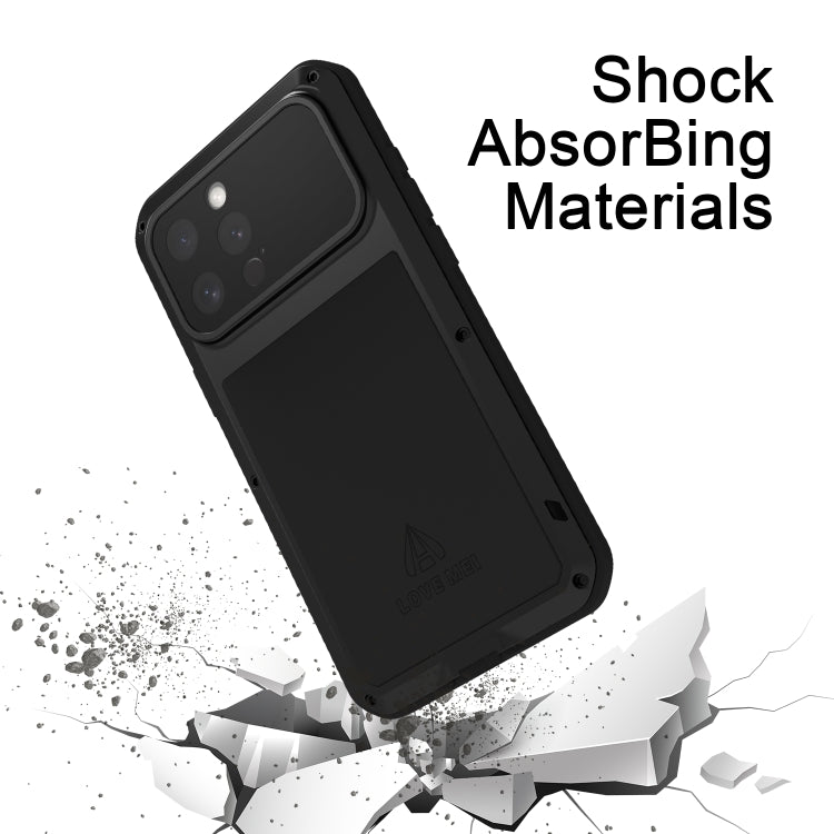 For iPhone 16 Pro Max LOVE MEI Metal Shockproof Life Waterproof Dustproof Phone Case(Yellow) - iPhone 16 Pro Max Tempered Glass by LOVE MEI | Online Shopping South Africa | PMC Jewellery | Buy Now Pay Later Mobicred