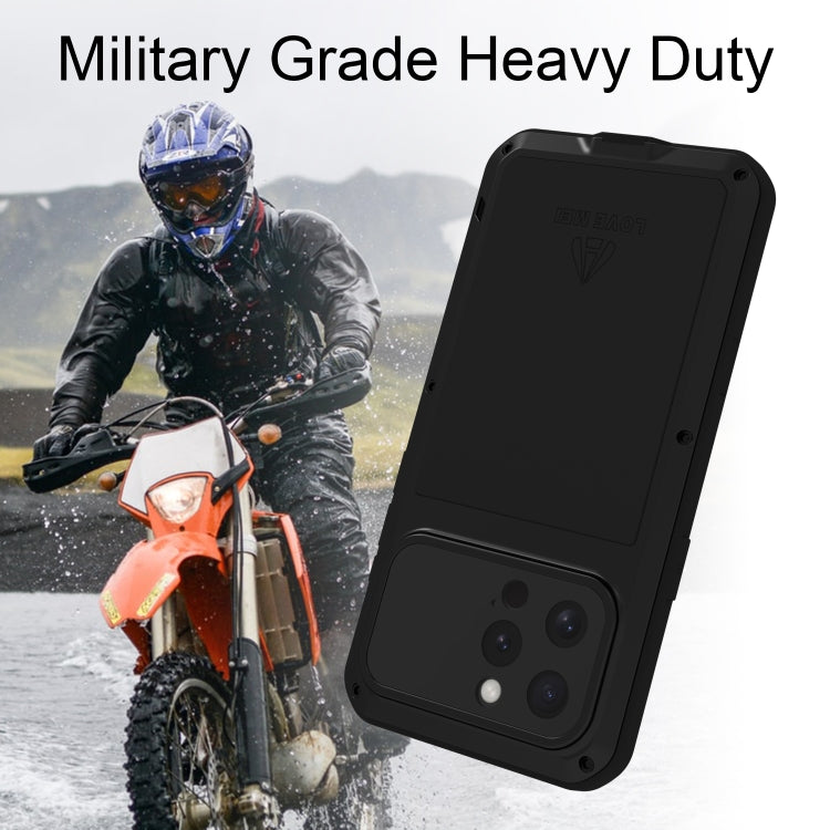 For iPhone 16 Pro LOVE MEI Metal Shockproof Life Waterproof Dustproof Phone Case(Yellow) - iPhone 16 Pro Cases by LOVE MEI | Online Shopping South Africa | PMC Jewellery | Buy Now Pay Later Mobicred