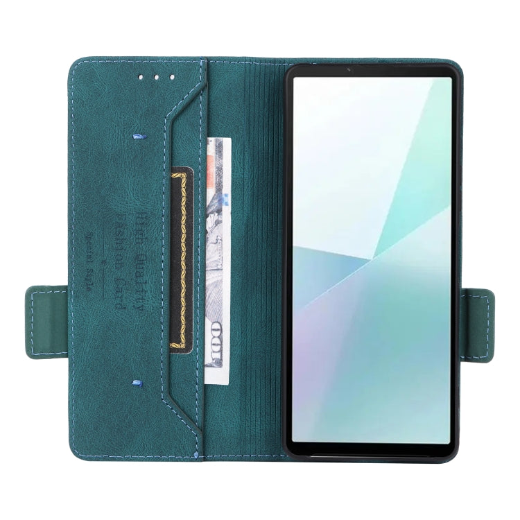 For Sony Xperia 10 VI 2024 Magnetic Clasp Leather Phone Case(Green) - Sony Cases by PMC Jewellery | Online Shopping South Africa | PMC Jewellery | Buy Now Pay Later Mobicred