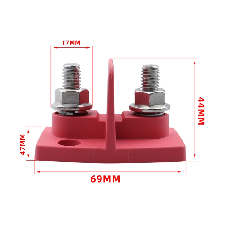 CP-4294 Dual Power M8 Binding Post Cable Connector(Red) - Fuse by PMC Jewellery | Online Shopping South Africa | PMC Jewellery | Buy Now Pay Later Mobicred