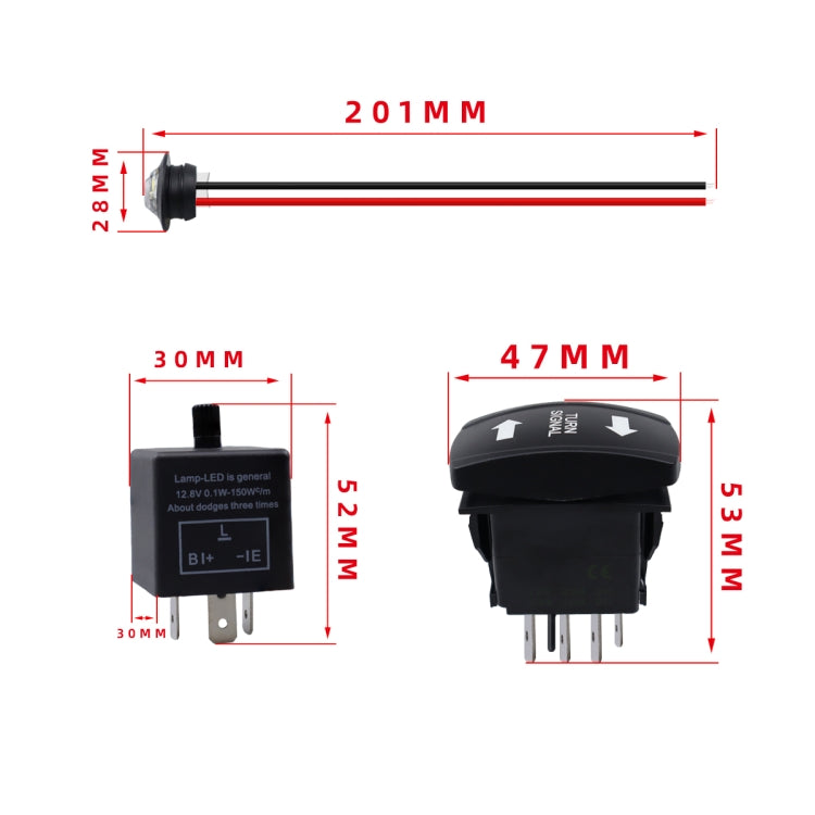 CP-4332 ATV UTV SXS Turn Signal Light Horn Wire Harness Kit - Car Light Accessories by PMC TechLife | Online Shopping South Africa | PMC TechLife | Buy Now Pay Later Mobicred