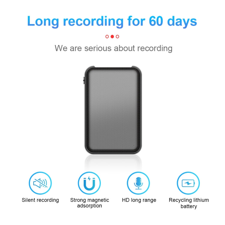 JNN Q75 Magnetic Power Bank Smart Voice Recorder, Memory:4GB(Black) - Recording Pen by JNN | Online Shopping South Africa | PMC TechLife | Buy Now Pay Later Mobicred