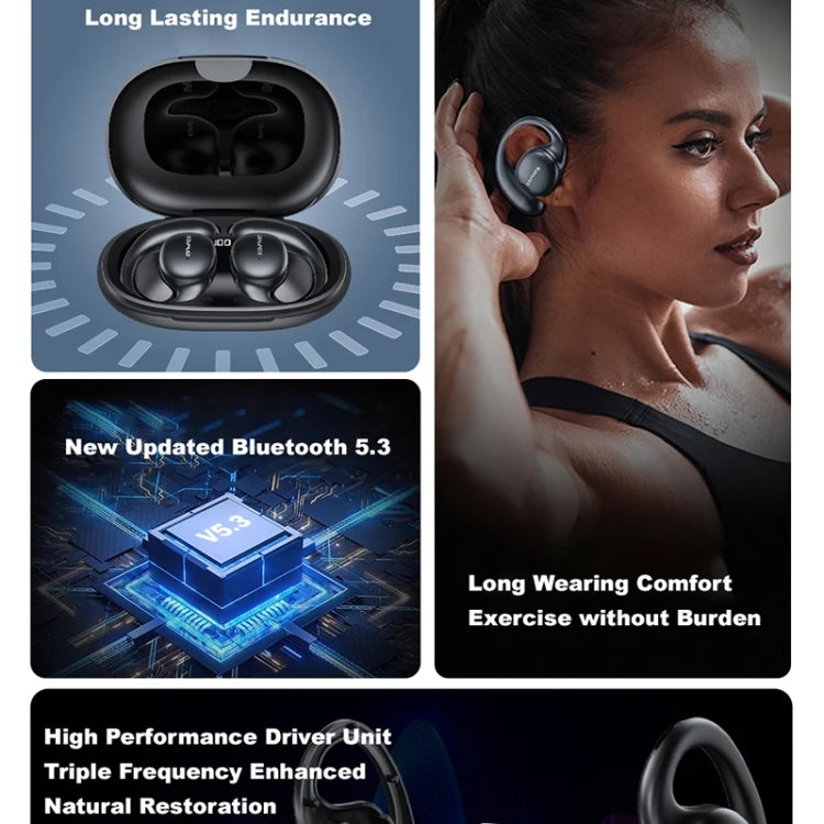 awei T80 Air Conduction Sport TWS Bluetooth Earbuds(Black) - TWS Earphone by awei | Online Shopping South Africa | PMC Jewellery | Buy Now Pay Later Mobicred