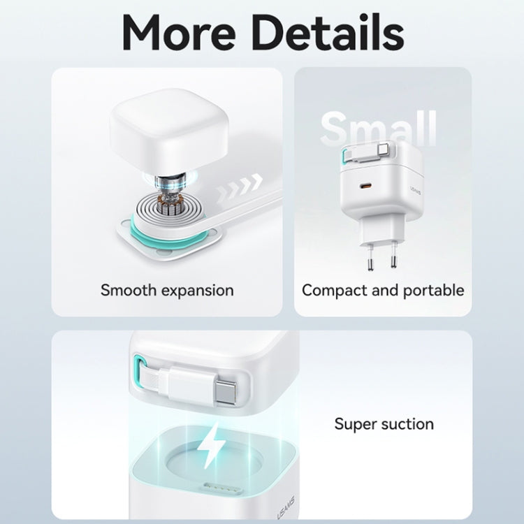 USAMS US-CC202 SMF Series PD35W Dual Type-C Port GaN Fast Charger, EU Plug(White) - USB Charger by USAMS | Online Shopping South Africa | PMC Jewellery | Buy Now Pay Later Mobicred