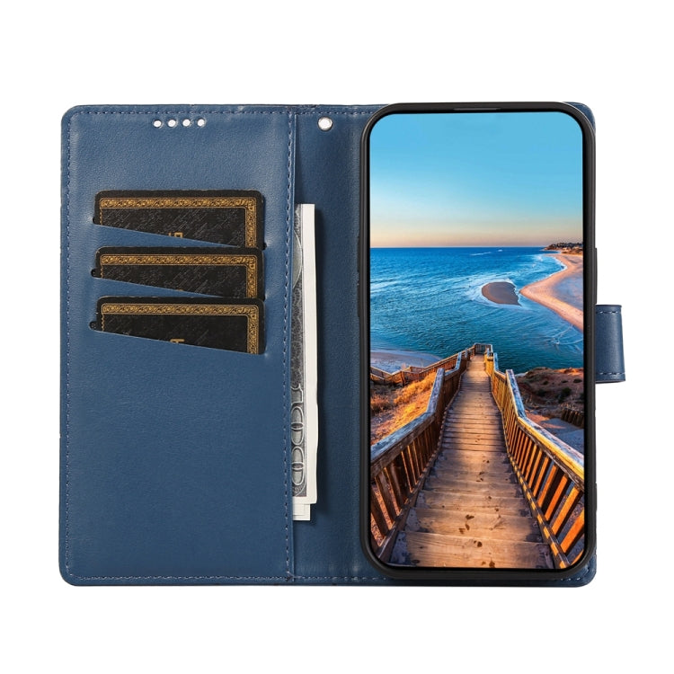 For Xiaomi Redmi A3 PU Genuine Leather Texture Embossed Line Phone Case(Blue) - Xiaomi Cases by PMC TechLife | Online Shopping South Africa | PMC TechLife | Buy Now Pay Later Mobicred