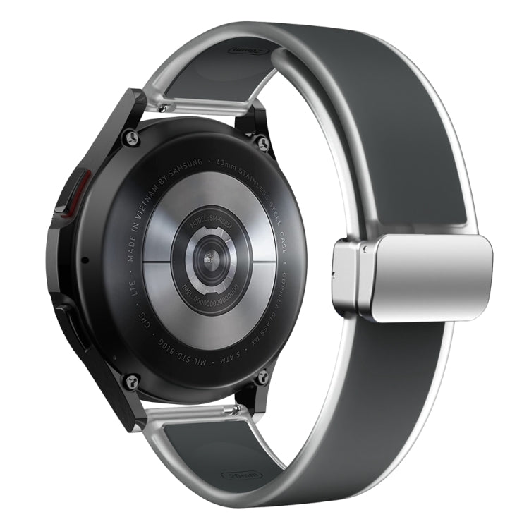 For Samsung Galaxy Watch6 / 5 / 4 Translucent Magnetic Silver Buckle Silicone Watch Band(Space Grey) - free shipping - PMc TechLife - Order now!