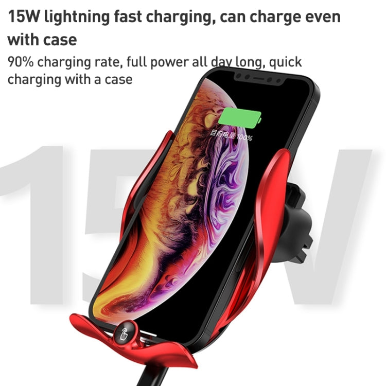 M3 Infrared lnduction Wireless Fast Charging Air Outlet Car Holder(Red) - Wireless Charger Holders by PMC Jewellery | Online Shopping South Africa | PMC Jewellery | Buy Now Pay Later Mobicred