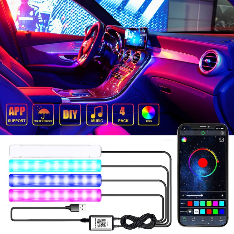 G4 Car USB RGB Foot LED Atmosphere Light with APP Control - Atmosphere lights by PMC Jewellery | Online Shopping South Africa | PMC Jewellery | Buy Now Pay Later Mobicred