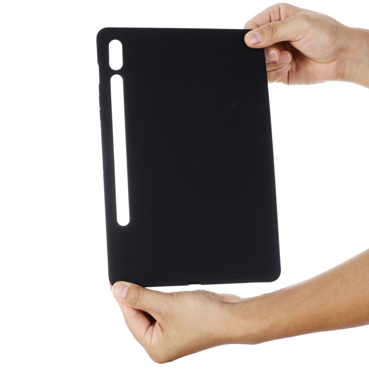 For Samsung Galaxy Tab S9 Pure Color Liquid Silicone Shockproof Tablet Case(Black) - Galaxy Tab S9 Cases by PMC Jewellery | Online Shopping South Africa | PMC Jewellery | Buy Now Pay Later Mobicred