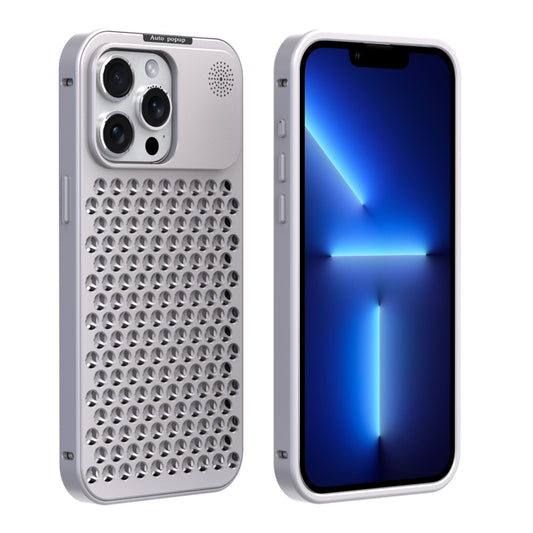 For iPhone 13 Pro Max R-JUST RJ58 Aromatherapy Metal Cooling Phone Case(Silver) - iPhone 13 Pro Max Cases by R-JUST | Online Shopping South Africa | PMC Jewellery | Buy Now Pay Later Mobicred