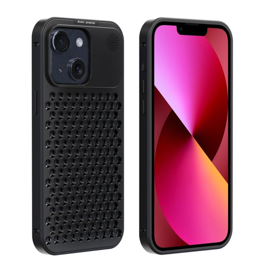 For iPhone 13 R-JUST RJ58 Aromatherapy Metal Cooling Phone Case(Black) - iPhone 13 Cases by R-JUST | Online Shopping South Africa | PMC Jewellery | Buy Now Pay Later Mobicred