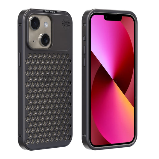 For iPhone 13 R-JUST RJ58 Aromatherapy Metal Cooling Phone Case(Grey) - iPhone 13 Cases by R-JUST | Online Shopping South Africa | PMC Jewellery | Buy Now Pay Later Mobicred