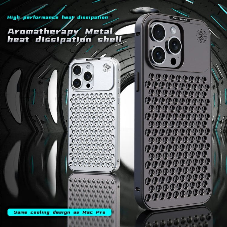 For iPhone 13 Pro Max R-JUST RJ58 Aromatherapy Metal Cooling Phone Case(Silver) - iPhone 13 Pro Max Cases by R-JUST | Online Shopping South Africa | PMC Jewellery | Buy Now Pay Later Mobicred