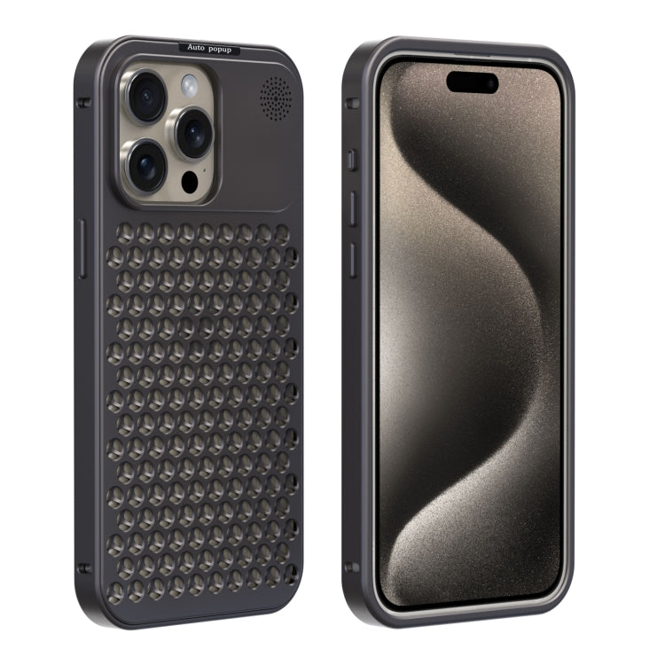 For iPhone 15 Pro R-JUST RJ58 Aromatherapy Metal Cooling Phone Case(Grey) - iPhone 15 Pro Cases by R-JUST | Online Shopping South Africa | PMC Jewellery