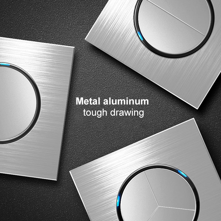86mm Gray Aluminum Wire Drawing LED Switch Panel, Style:Telephone Socket - Switch by PMC TechLife | Online Shopping South Africa | PMC TechLife | Buy Now Pay Later Mobicred
