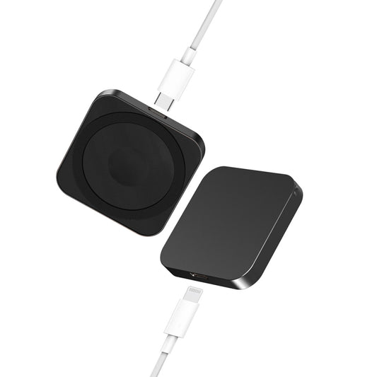 For iPhone / AirPods / iWatch Series 3 in 1 Portable Wireless Charger(Black) - Wireless Charger by PMC Jewellery | Online Shopping South Africa | PMC Jewellery | Buy Now Pay Later Mobicred