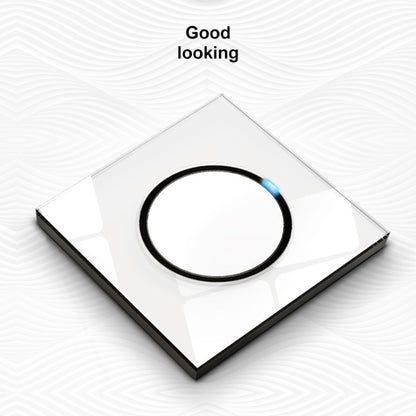 86mm Round LED Tempered Glass Switch Panel, White Round Glass, Style:One Open Multiple Control - Switch by PMC Jewellery | Online Shopping South Africa | PMC Jewellery | Buy Now Pay Later Mobicred