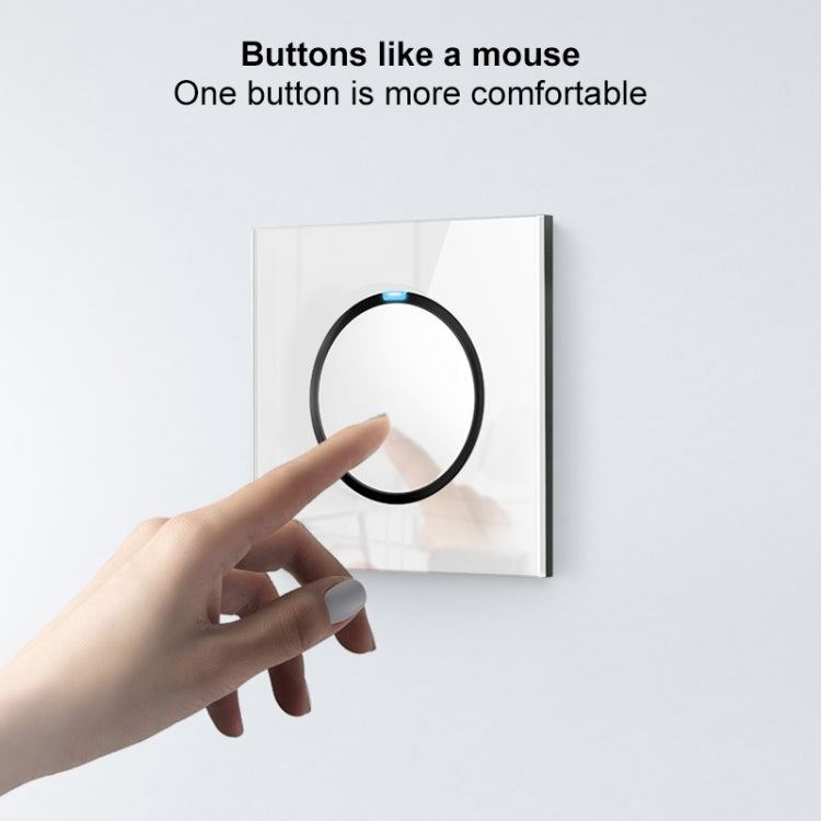 86mm Round LED Tempered Glass Switch Panel, White Round Glass, Style:One Open Multiple Control - Switch by PMC Jewellery | Online Shopping South Africa | PMC Jewellery | Buy Now Pay Later Mobicred