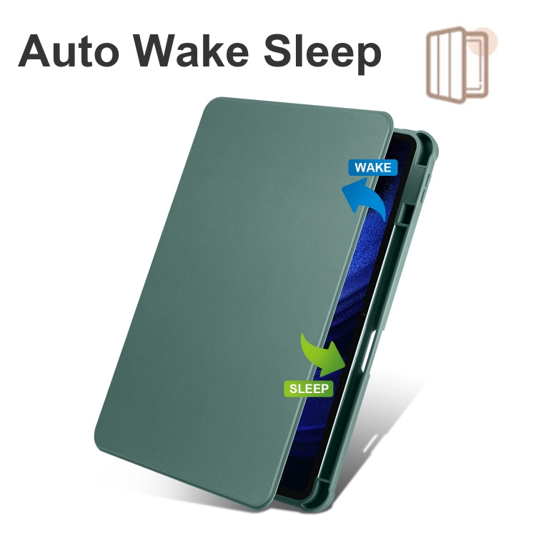 For Xiaomi Pad 6 Pro / Pad 6 Acrylic 360 Degree Rotation Holder Tablet Leather Case(Dark Green) - More Tablet Cases by PMC Jewellery | Online Shopping South Africa | PMC Jewellery