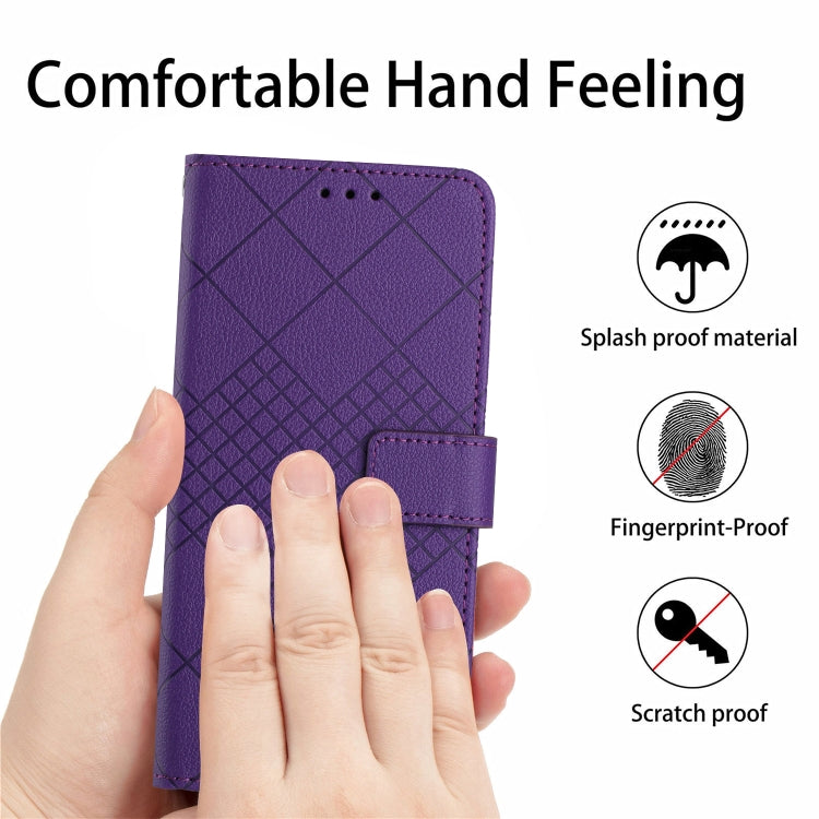 For Motorola Moto G Power 5G 2024 Rhombic Grid Texture Leather Phone Case(Purple) - Motorola Cases by PMC Jewellery | Online Shopping South Africa | PMC Jewellery | Buy Now Pay Later Mobicred