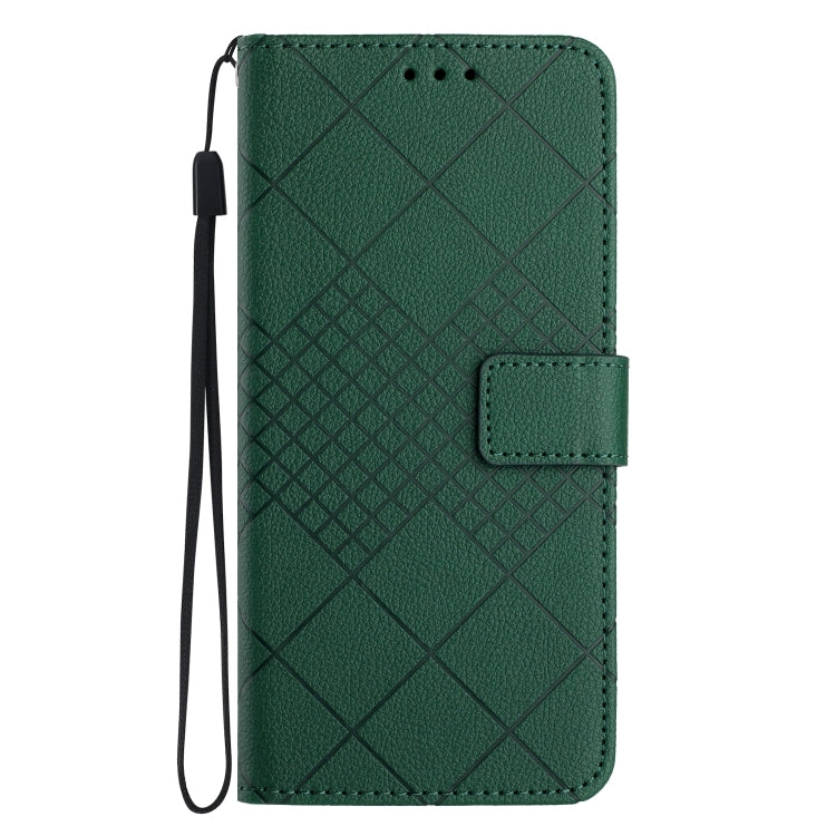 For Motorola Moto G Power 5G 2024 Rhombic Grid Texture Leather Phone Case(Green) - Motorola Cases by PMC Jewellery | Online Shopping South Africa | PMC Jewellery | Buy Now Pay Later Mobicred