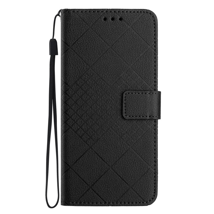 For Motorola Moto G Power 5G 2024 Rhombic Grid Texture Leather Phone Case(Black) - Motorola Cases by PMC Jewellery | Online Shopping South Africa | PMC Jewellery | Buy Now Pay Later Mobicred