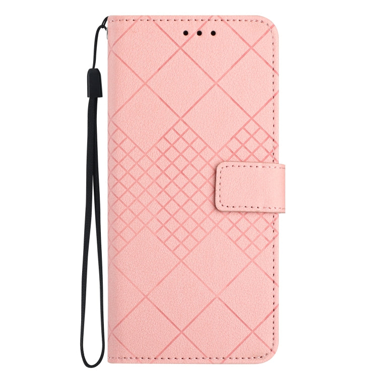 For Motorola Moto G Power 5G 2024 Rhombic Grid Texture Leather Phone Case(Pink) - Motorola Cases by PMC Jewellery | Online Shopping South Africa | PMC Jewellery | Buy Now Pay Later Mobicred