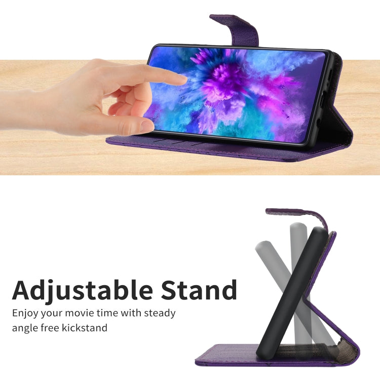 For Motorola Edge 5G 2024 Rhombic Grid Texture Leather Phone Case(Purple) - Motorola Cases by PMC Jewellery | Online Shopping South Africa | PMC Jewellery | Buy Now Pay Later Mobicred